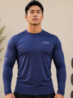 Camiseta Marinho Térmica Manga longa Elegance Super Proteção UV50+ UVA/UVB