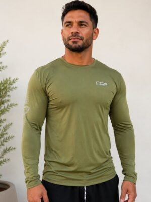 Camiseta Verde Térmica Manga longa Elegance Super Proteção UV50+ UVA/UVB